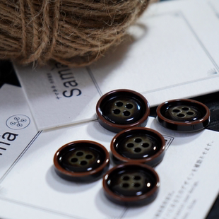 SAMA 泡菜坛 陶瓷质感做旧水洗外套毛衫树脂扣