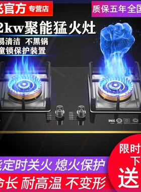定时燃气灶家用厨房煤气灶双灶天然气液化气九腔猛火台嵌两用