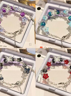 爆款蝴蝶手链春夏新品天然水晶手链甜美小众百搭手饰女厂家直销