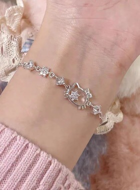 日韩凯蒂猫手链甜美女生简约新款可爱轻奢手链女ins小众闺蜜手饰