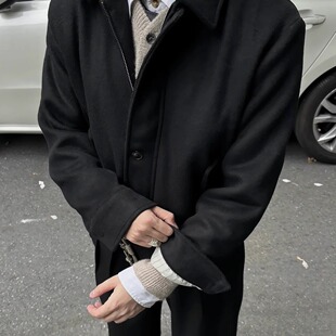 ZETITI 秋冬50%羊毛混纺挺阔骨感条纹里布正肩短宽毛呢夹克外套