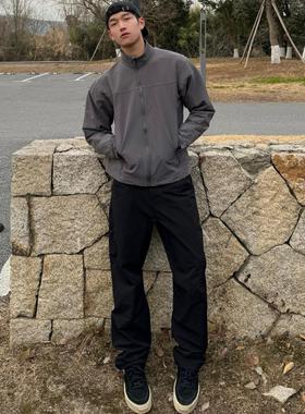 春秋美式军鸟leaf显壮健身宽松三防软壳立领夹克cleanfit冲锋衣男