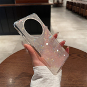 女款 手机壳超薄mate50透明m60全包边防摔软边简约新款 适用华为mate60pro 网红mate60pro 闪粉贝壳纹