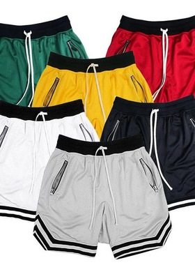 Mesh Sports Running Fitness Capris网眼运动跑步健身五分裤男士