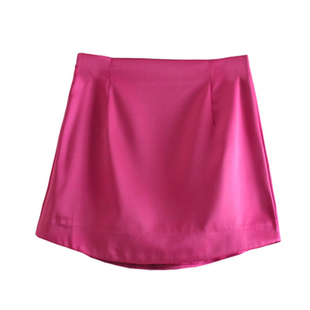 bright color face skirt 纯色亮面半身短裙女 Fashion 时尚 solid