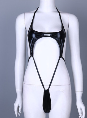 Sexy lace-up cut-out hip one-piece female 性感系带镂空连体衣