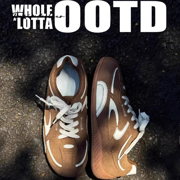 秋冬复古拼色绒面男士德训鞋