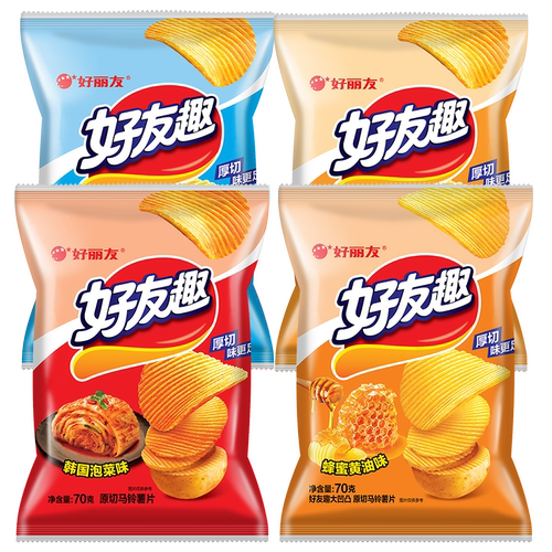 好丽友好友趣70g薯片大包装追剧解馋多口味膨化食品休闲儿童零食