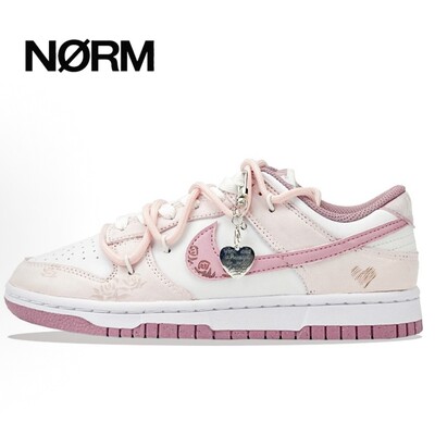 【定制球鞋】NikeDunk蜜语玫瑰甜美情侣学院风透气低帮板鞋女粉色