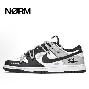 【定制球鞋】NikeDunk不羁者熊猫通勤防滑低帮 板鞋男女同款黑白