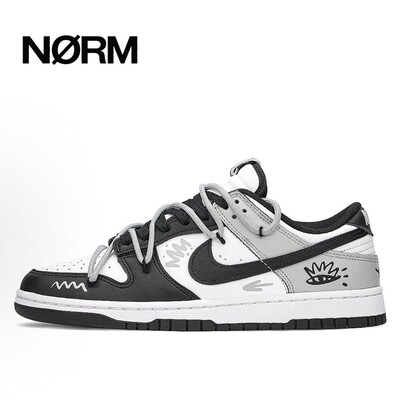 【定制球鞋】NikeDunk不羁者熊猫通勤防滑低帮 板鞋男女同款黑白