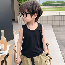 男童背心外穿夏季薄款2025夏天宝宝吊带打底儿童无袖上衣