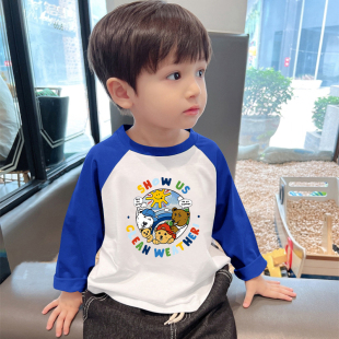 小童上衣男童打底衫 秋季 寶寶秋裝 純棉男孩春秋款 薄款 兒童t恤長袖