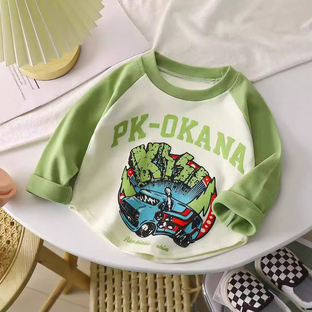 彩纳可伦圆领卡通长袖德绒