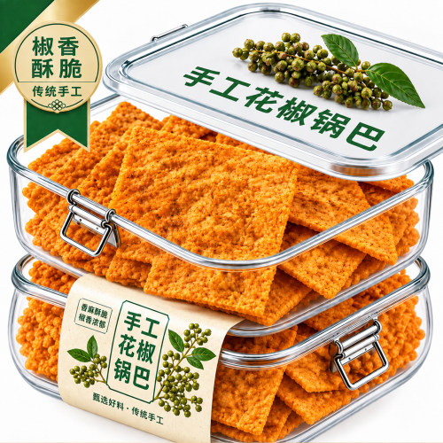手工作花椒锅巴正品五香麻辣酥脆香锅巴休闲解馋官方旗舰店无添加