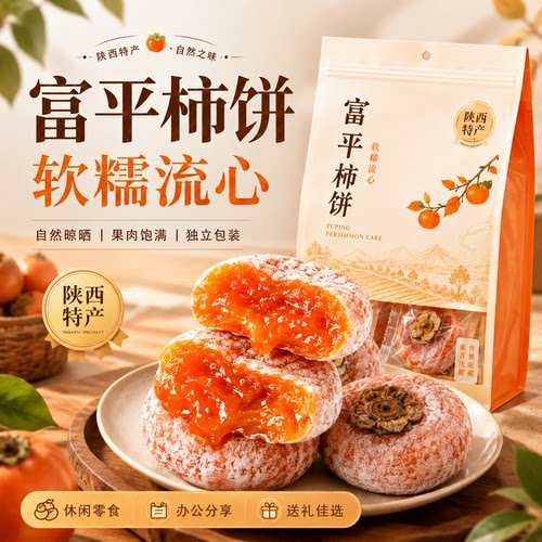 陕西富平特级流心吊柿饼当季