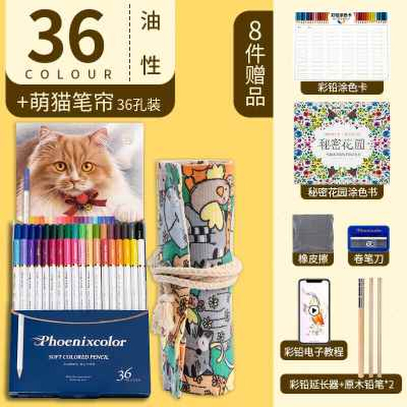 飞乐鸟彩色铅笔72色彩色铅笔48色油性彩色铅笔儿童美术用品绘画工