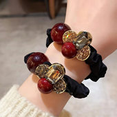 洋气正红色 轻奢发圈头绳发绳成人皮筋耐用皮套百搭头饰发饰