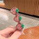 韩系可爱闪钻粉色草莓发夹女生设计感水果系夹子侧边夹前额碎发夹