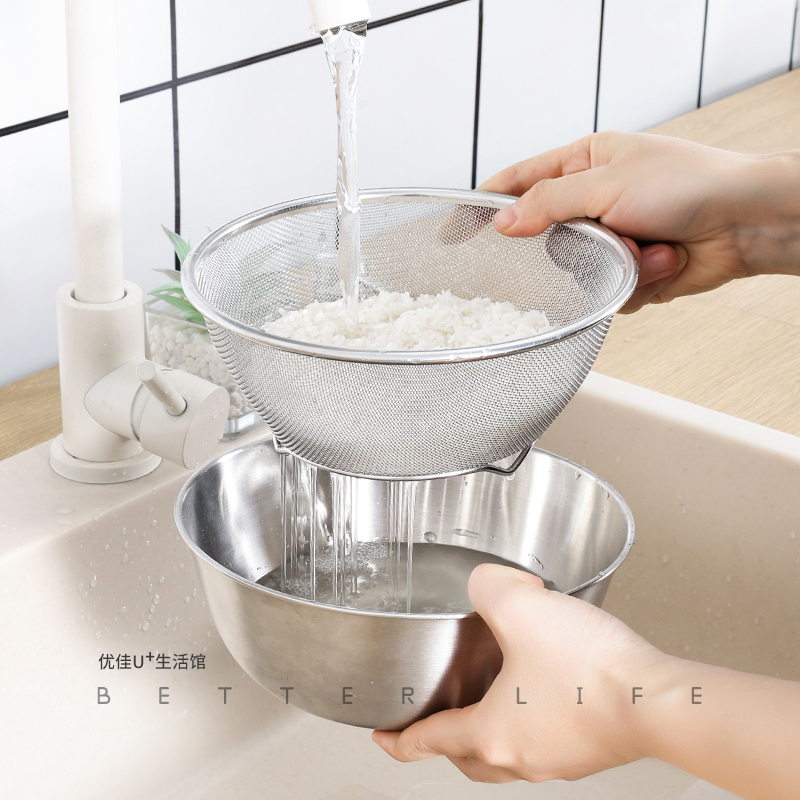 不锈钢沥水篮洗米淘米神器洗菜篮