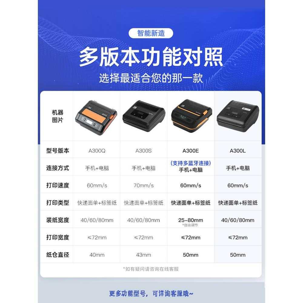 A300e菜鸟驿站掌柜蓝牙便携式快递电子面单取件码标签打印机