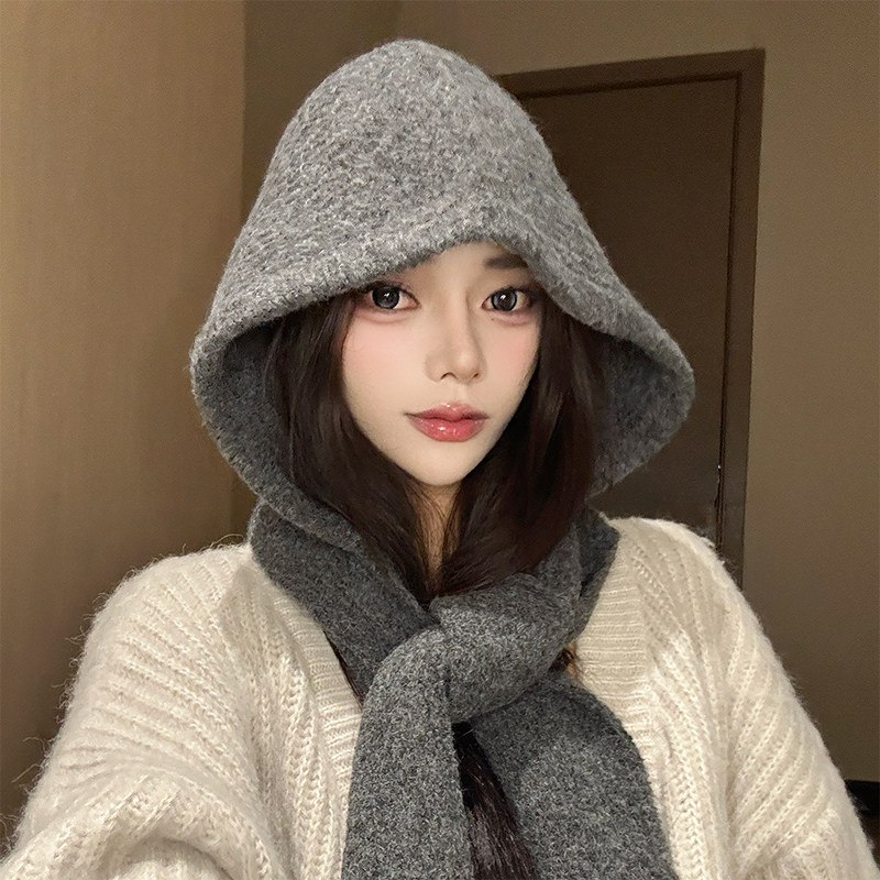 韩系ins帽子围巾一体保暖针织帽女冬季护耳巴拉克拉法毛线包头帽,服饰配件/皮带/帽子/围巾,帽子,淘宝优惠券,粉丝福利购,淘宝优惠卷