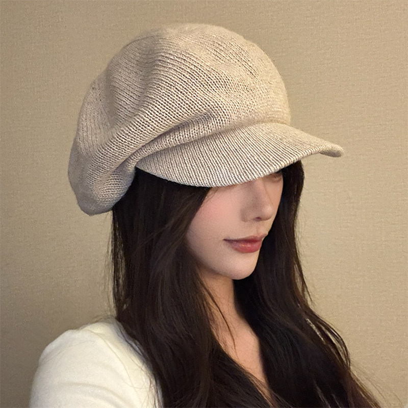 英伦风针织八角帽女秋冬保暖百搭显脸小毛线鸭舌贝雷帽洋气画家帽,服饰配件/皮带/帽子/围巾,帽子,淘宝优惠券,粉丝福利购,淘宝优惠卷