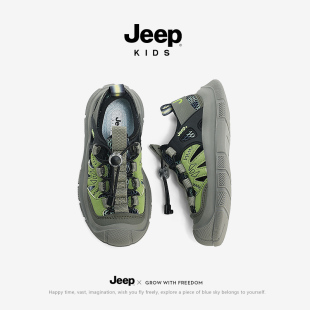 新款 Jeep儿童溯溪沙滩鞋 奥特莱斯 镂空透气男童凉鞋 一折专区