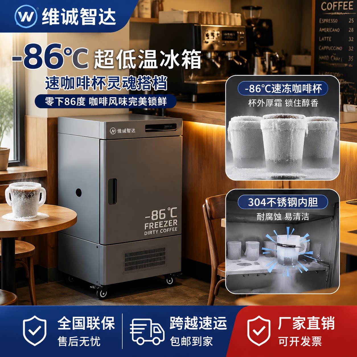 维诚智达零下86度超低温冰柜dirty冰杯实验室负80度生物医疗保存