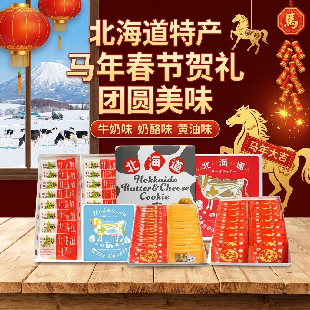 日本原装进口星本丁北海道牛乳饼干礼盒芝士饼干黄油味送礼大包装