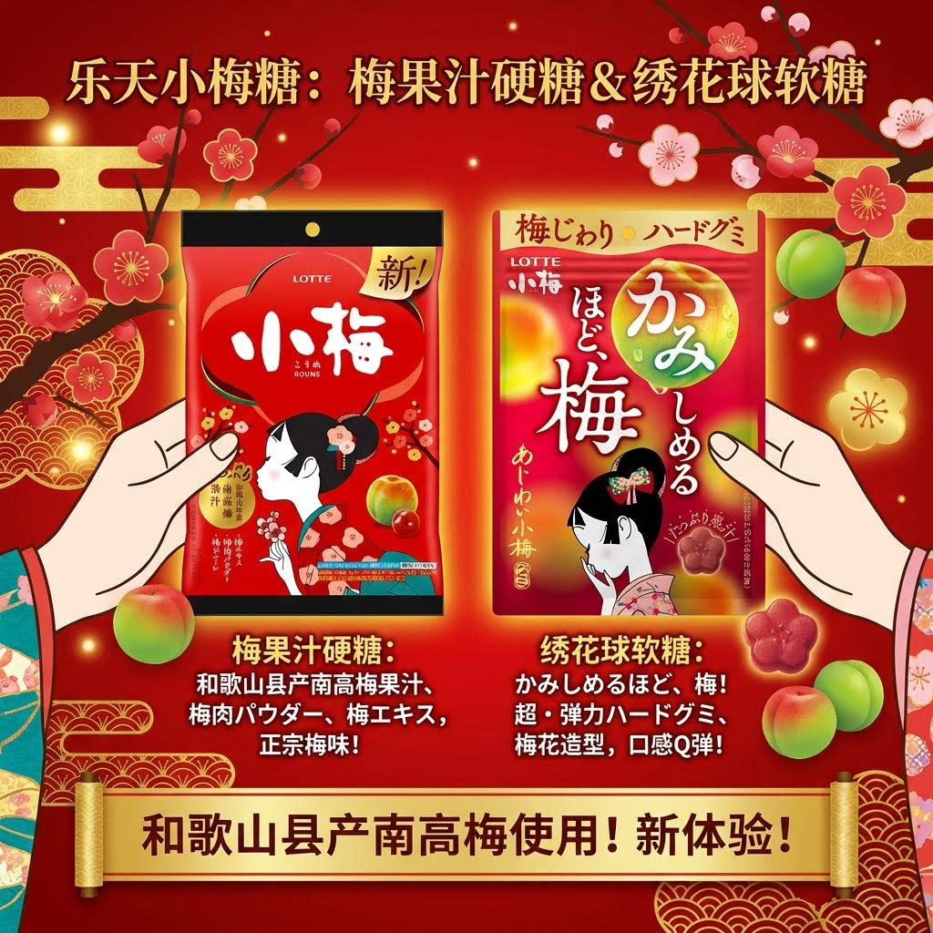 日本进口小梅软糖夹心梅肉酸甜图片