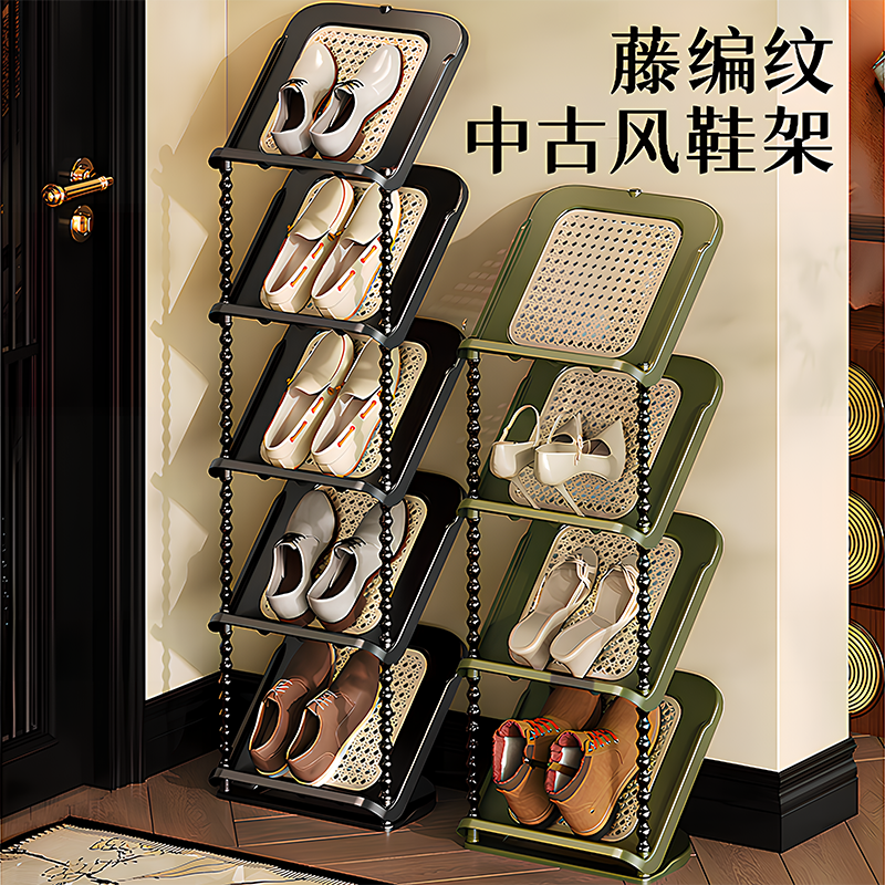 中古风多层出租房卧室鞋子收纳架