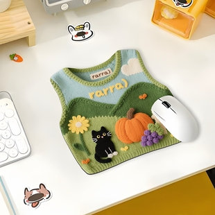 可爱针织毛衣鼠标垫办公室宿舍高颜值电脑桌垫家用办公防滑鼠标垫