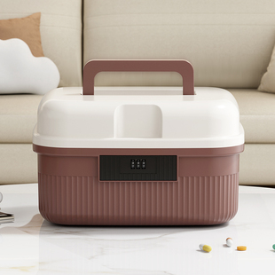 带锁密码收纳箱新款大容量家用证件收纳盒重要办公文件上锁收纳箱