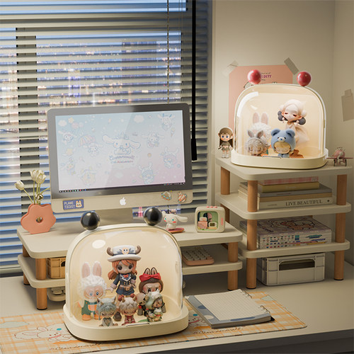 手办盲盒展示架泡泡玛特太空舱收纳盒手办模型玩具透明防尘展示柜