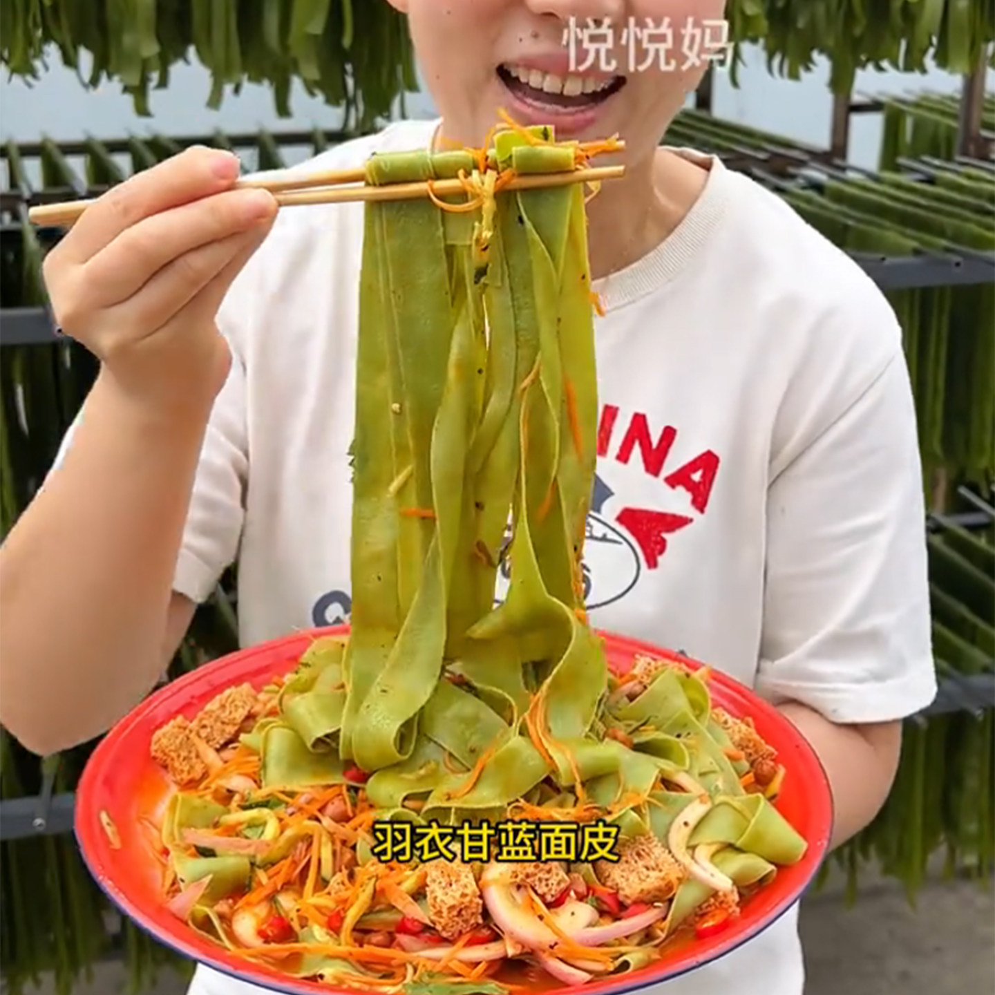 非油炸免煮干面皮悦悦妈河南干面皮特产羽衣甘蓝面皮甘蓝干面皮免