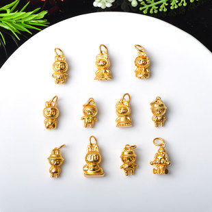 高保色古法沙金拉布布吊坠diy手工编织手链项链纯色Labubu吊坠