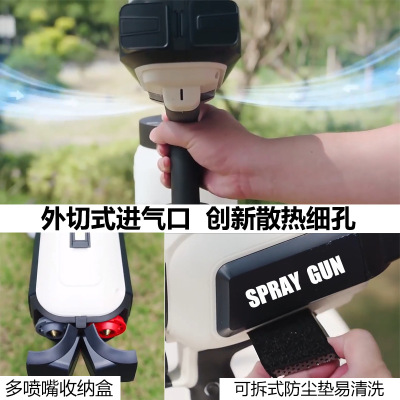 现货跨境新款电动喷漆枪油漆油枪带LED灯照明分离式清毒喷枪