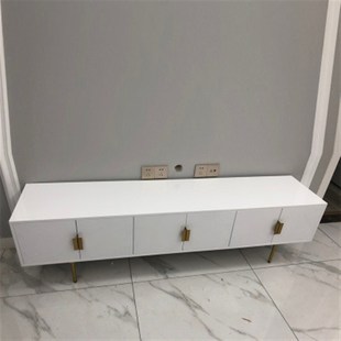 北歐客廳灰色簡約風電視柜 靠墻電視柜 旅店落地長條形鐵藝視聽柜