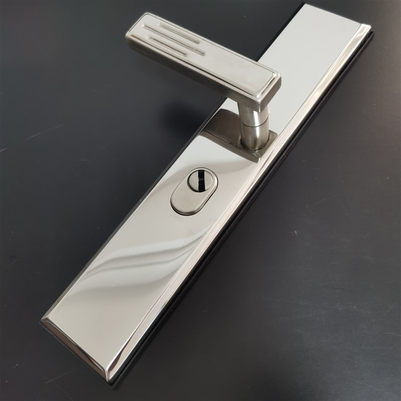 双拉簧镜面防盗门锁不锈钢门把手 防盗门拉手 6068可调左右多功能