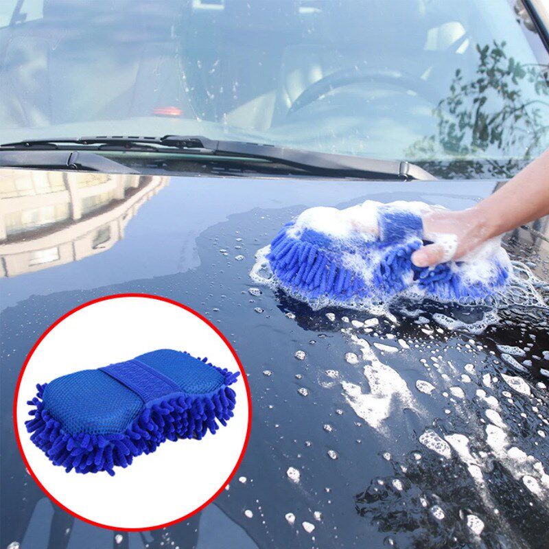 3PCS汽车清洁套装汽车蜡拖把汽车拖把珊瑚绒双面毛巾汽车吸水海绵