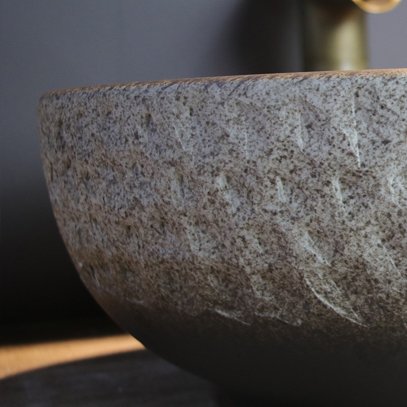 洗手盆陶瓷艺术台上盆单盆复古洗脸盆卫生间仿古洗漱面盆圆形家用