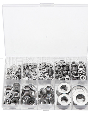 厂家 680pcs盒装不锈钢平垫圈组合M2-M12 304垫片垫圈Flat washer
