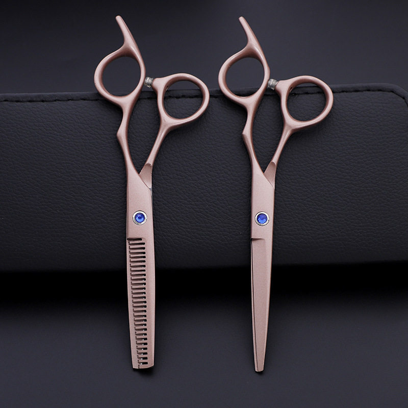 6寸彩色磨砂 理发工具套装 厂家美容美发黑色个性剪刀平牙平剪