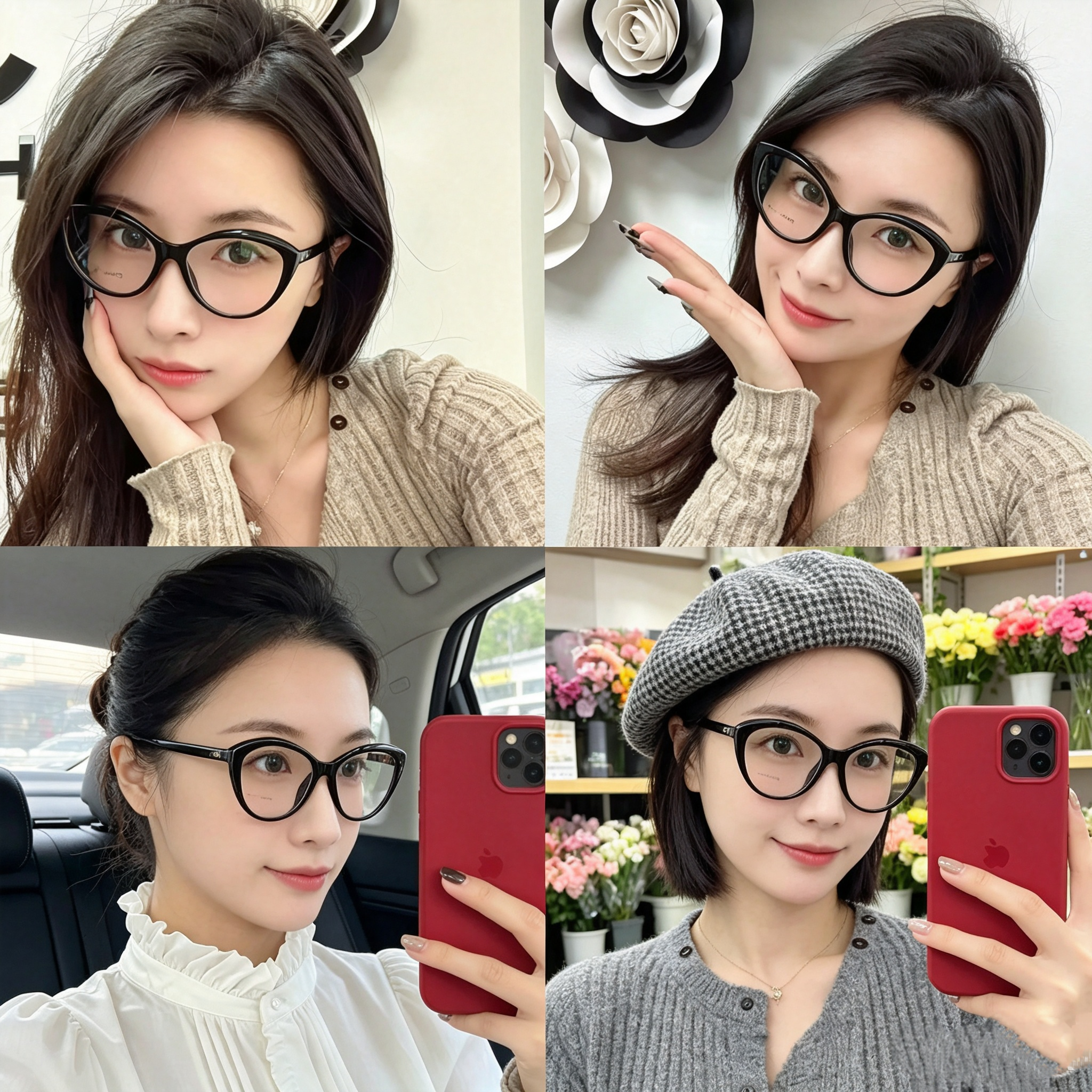 小香家时尚风镜架素颜女款猫眼镜框黑玳瑁3464超轻模特款可配近视