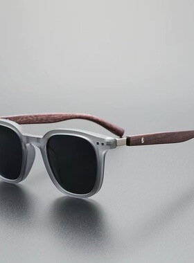 日系vintage文艺潮流复古太阳眼镜框男女木纹腿防紫外线墨镜欧美