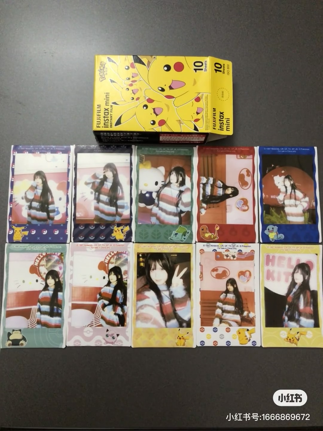 拍立得卡通花边白边mini12/11/9/8/70/90立拍得一次成像相纸