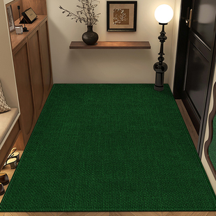 玄关大块整铺地毯圈绒绿色入户门进门垫防滑耐脏轻奢蹭土脚垫定制