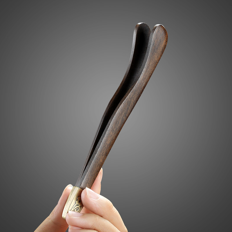 曙辰黑檀木茶夹功夫茶具配件