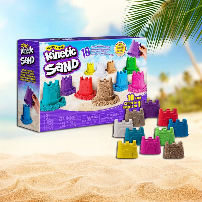 kinetic sand可利动力彩沙城堡沙10色套装安全无毒儿童太空玩具沙